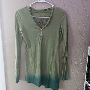 Green Ombre Long Sleeve Top